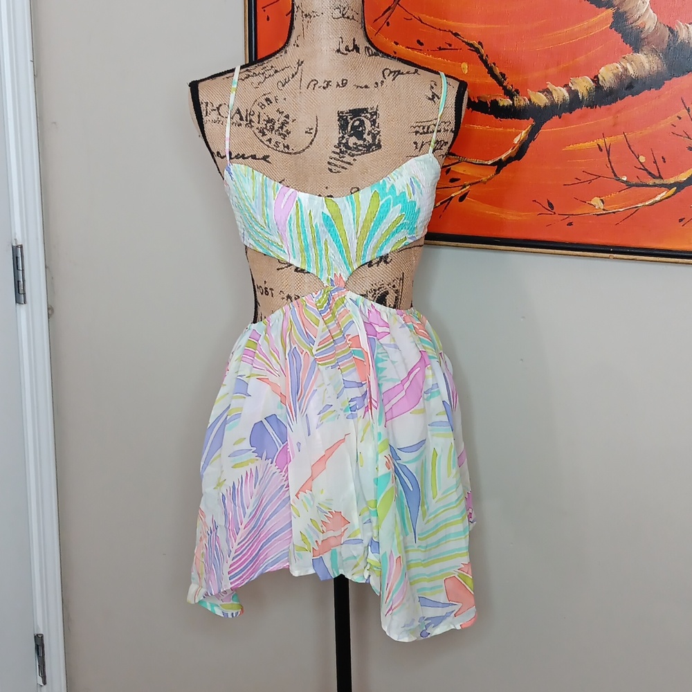 Indah Lucille Mini Dress In White Cancun Size Small NWT